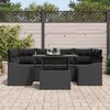 vidaXL Tuin Sofa Set met kussen 7 pcs Zwart poly rattan