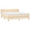 vidaXL Boxspring met matras stof cr&egrave;mekleurig 160x200 cm