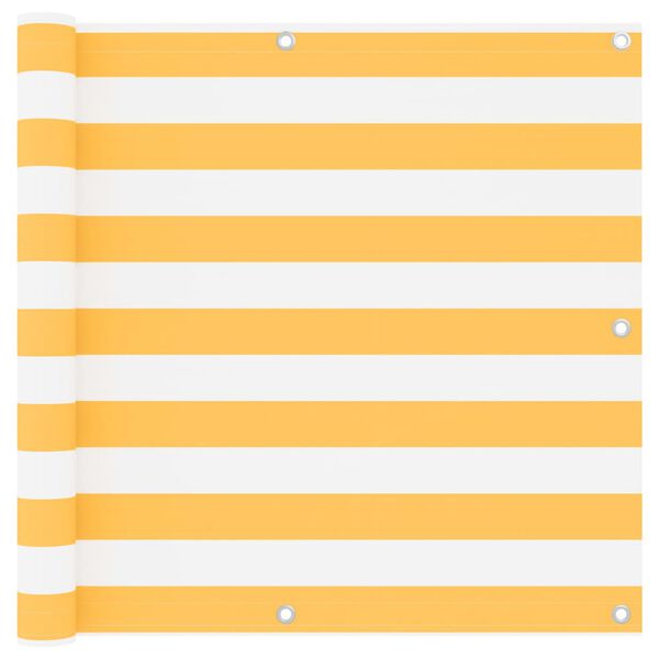 vidaXL Balkonscherm 90x500 cm oxford stof wit en geel