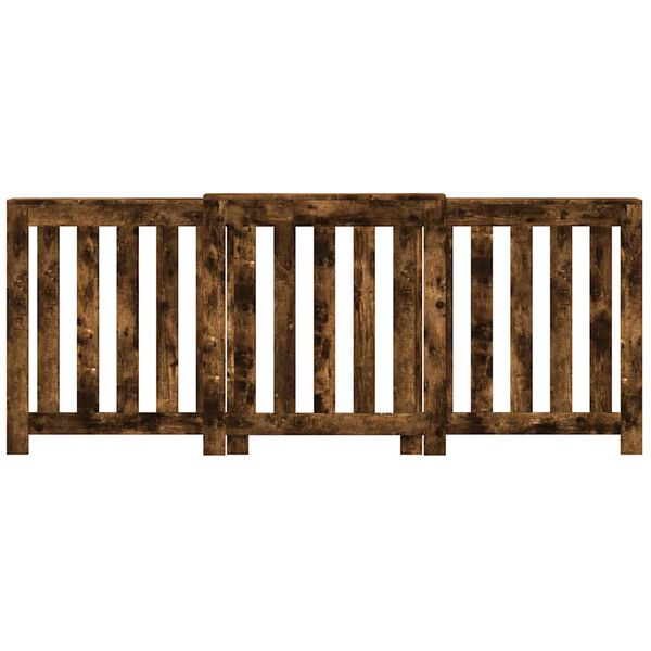 vidaXL Radiatorombouw 205x21,5x83,5 cm bewerkt hout gerookt eikenkleur