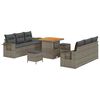 vidaXL Tuin Sofa Set 9 st 6-Aantal zitplaatsen Grijs poly rattan