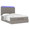 vidaXL Ottoman bed met matras en LED's 140x190cm stof taupe