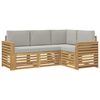 vidaXL Buiten bankenset 4 pcs Wit en Lichtgrijs Polyester
