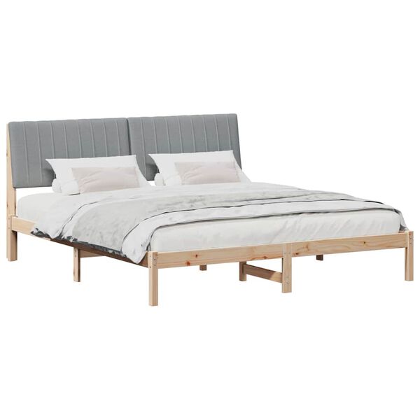 vidaXL Bedframe met hoofdeinde Bruin 180 x 200 cm Massief grenenhout