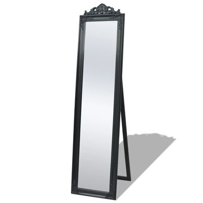 vidaXL Vrijstaande spiegel Barokstijl 160x40cm zwart