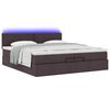 vidaXL Ottoman bed met matrassen en LED's 200x200cm stof donkerbruin