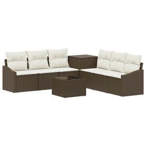 vidaXL Bankstel 8 st Bruin en Cr&egrave;me Wit 55 x 55 x 37 cm
