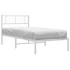 vidaXL Bedframe met hoofdbord metaal wit 90x190 cm