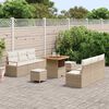 vidaXL Tuinbankenset met kussen 9 pcs Beige poly rattan