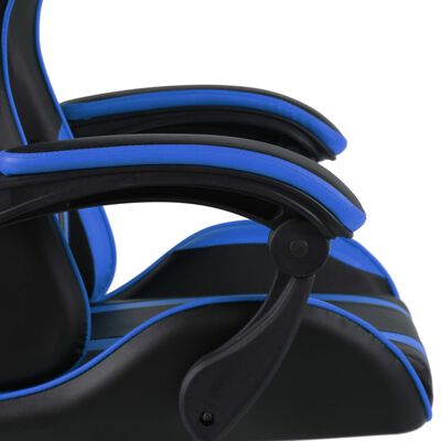 vidaXL Racestoel kunstleer zwart en blauw