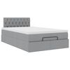 vidaXL Ottoman bed met matras en LED's 120x190 cm stof lichtgrijs