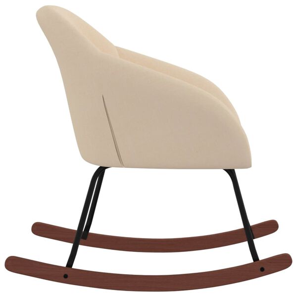 vidaXL Schommelstoel stof cr&egrave;mekleurig