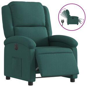 vidaXL Fauteuil verstelbaar elektrisch stof donkergroen