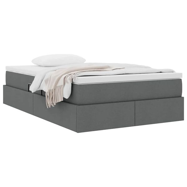 vidaXL Opbergbed met matras Donkergrijs 120 x 200 cm Polyester