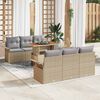 vidaXL Tuin Sofa Set met opslag 7 pcs Beige Poly riet