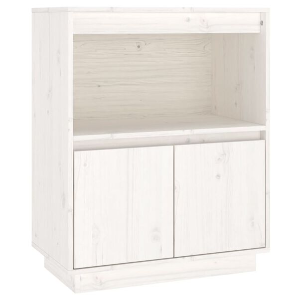 vidaXL Dressoir 60x34x75 cm massief grenenhout wit