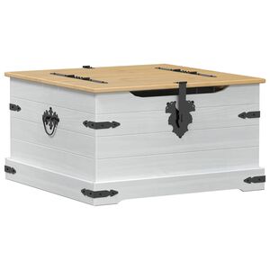 vidaXL storage box met plank Wit 78 x 78 x 45 cm Massief grenenhout