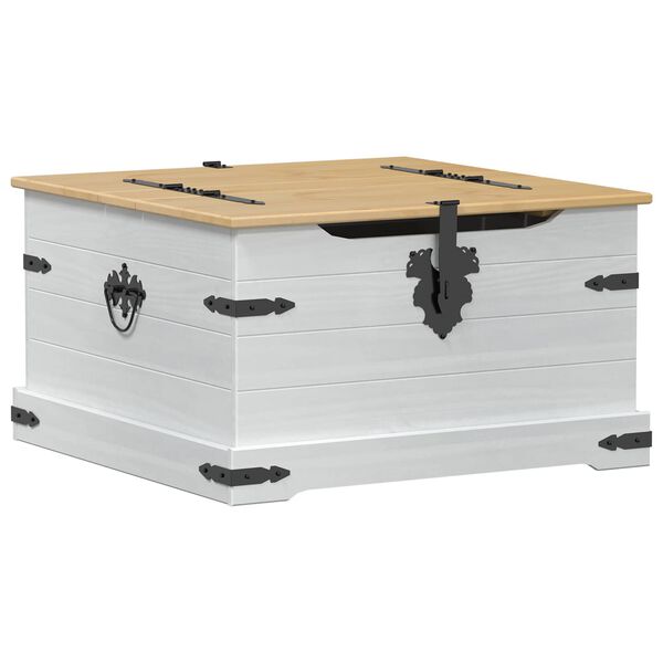 vidaXL storage box met plank Wit 78 x 78 x 45 cm Massief grenenhout
