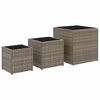 vidaXL Plantenbakken 3 st poly rattan grijs