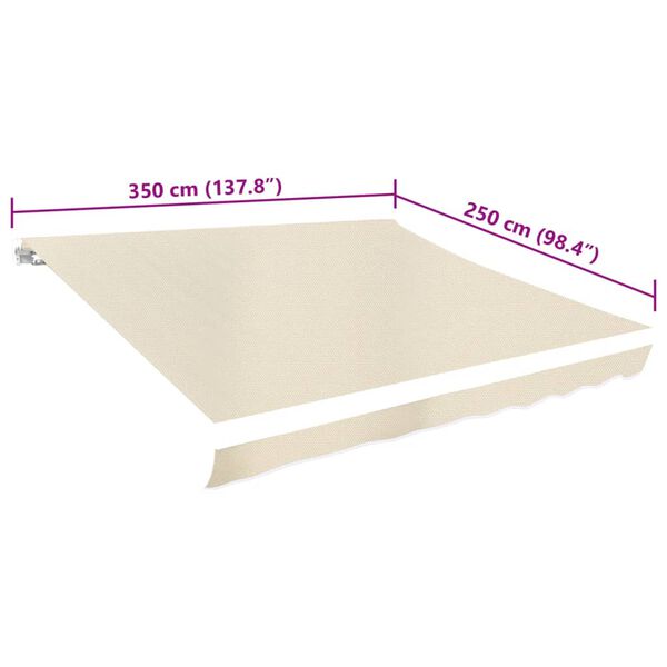 vidaXL Luifeldoek 3,5x2,5 m canvas cr&egrave;me