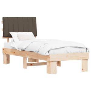 vidaXL Bedframe met Gevoerd Hoofdgedeelte Taupe 80 x 200 cm