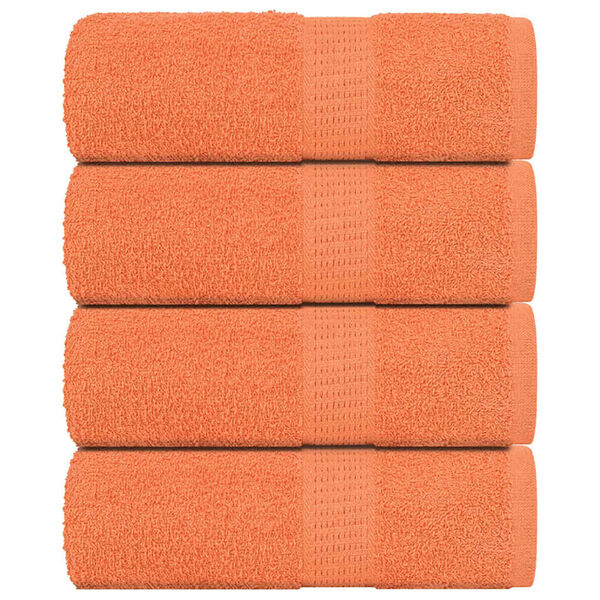 vidaXL Gastendoekjes 4 st 30x50 cm 360 g/m&sup2; 100% katoen oranje