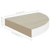 vidaXL Hoekwandschap 35x35x3,8 cm MDF eikenkleurig en wit