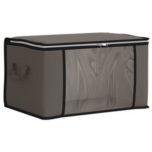 vidaXL Opbergdoos met Transparante Zijraam Grijs 43 x 34 x 23 cm