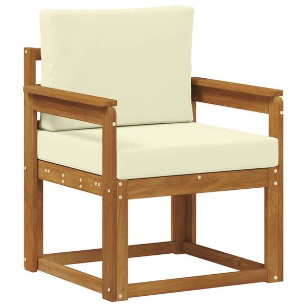 vidaXL Tuinbank Massief Acaciahout en Polyester Naturel