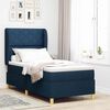 vidaXL Boxspringbed met Matras Donkergrijs 90x190 cm Blauw Stof