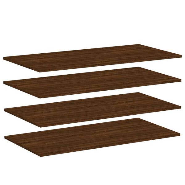 vidaXL Wandschappen 4 st 100x50x1,5 cm bewerkt hout bruin eikenkleur