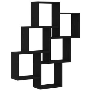 vidaXL Wandplank met plank Zwart Eiken 78 x 15 x 93 cm Bewerkt hout