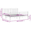 vidaXL Bedframe met hoofdbord massief hout zwart 200x200 cm
