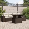vidaXL 6-delige Loungeset met kussens poly rattan bruin