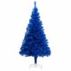 vidaXL Kunstkerstboom met verlichting en kerstballen 180 cm PVC blauw