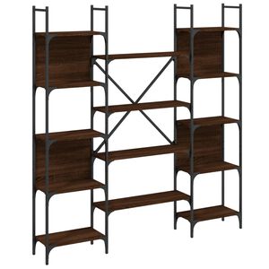 vidaXL Boekenkast 155,5x24x166,5 cm bewerkt hout bruin eikenkleur
