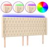 vidaXL Hoofdbord LED 183x16x118/128 cm stof cr&egrave;mekleurig
