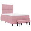 vidaXL Boxspring bed met matras Roze 120 x 200 cm Fluweel
