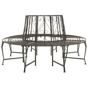 vidaXL Boom bank 8-Aantal zitplaatsen &Oslash; 160 x 44 cm Staal Antiek Bruin