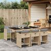 vidaXL 7-delige Tuinset met kussens poly rattan gemengd beige