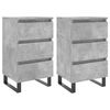 vidaXL Nachtkastjes 2 st 40x35x69 cm bewerkt hout betongrijs