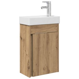 vidaXL Badkamermeubel met kraan Artisanaal eiken 40,5 x 22,5 x 62 cm
