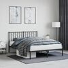 vidaXL Bedframe met hoofdbord metaal zwart 140x190 cm