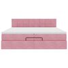 vidaXL Ottoman bed met matras 200x200 cm fluweel roze
