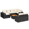 vidaXL 11-delige Loungeset met kussens poly rattan zwart