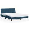 vidaXL Bedframe met LED zonder matras "Hanko" fluweel blauw 160x200 cm