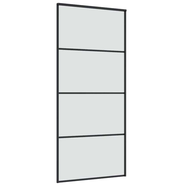 vidaXL Schuifdeur met beslag 90x205 cm ESG-glas en aluminium