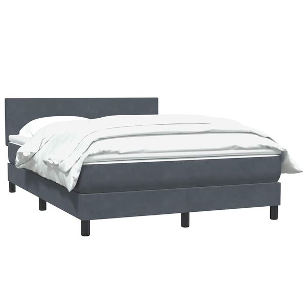 vidaXL Boxspring met matras fluweel donkergrijs 140x210 cm