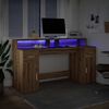 vidaXL Bureau met LED-verlichting 160x55x91 cm hout artisanaal eiken