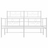 vidaXL Bedframe met hoofd- en voeteneinde metaal wit 120x200 cm